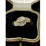 18ct Gold White Stone Set Ring