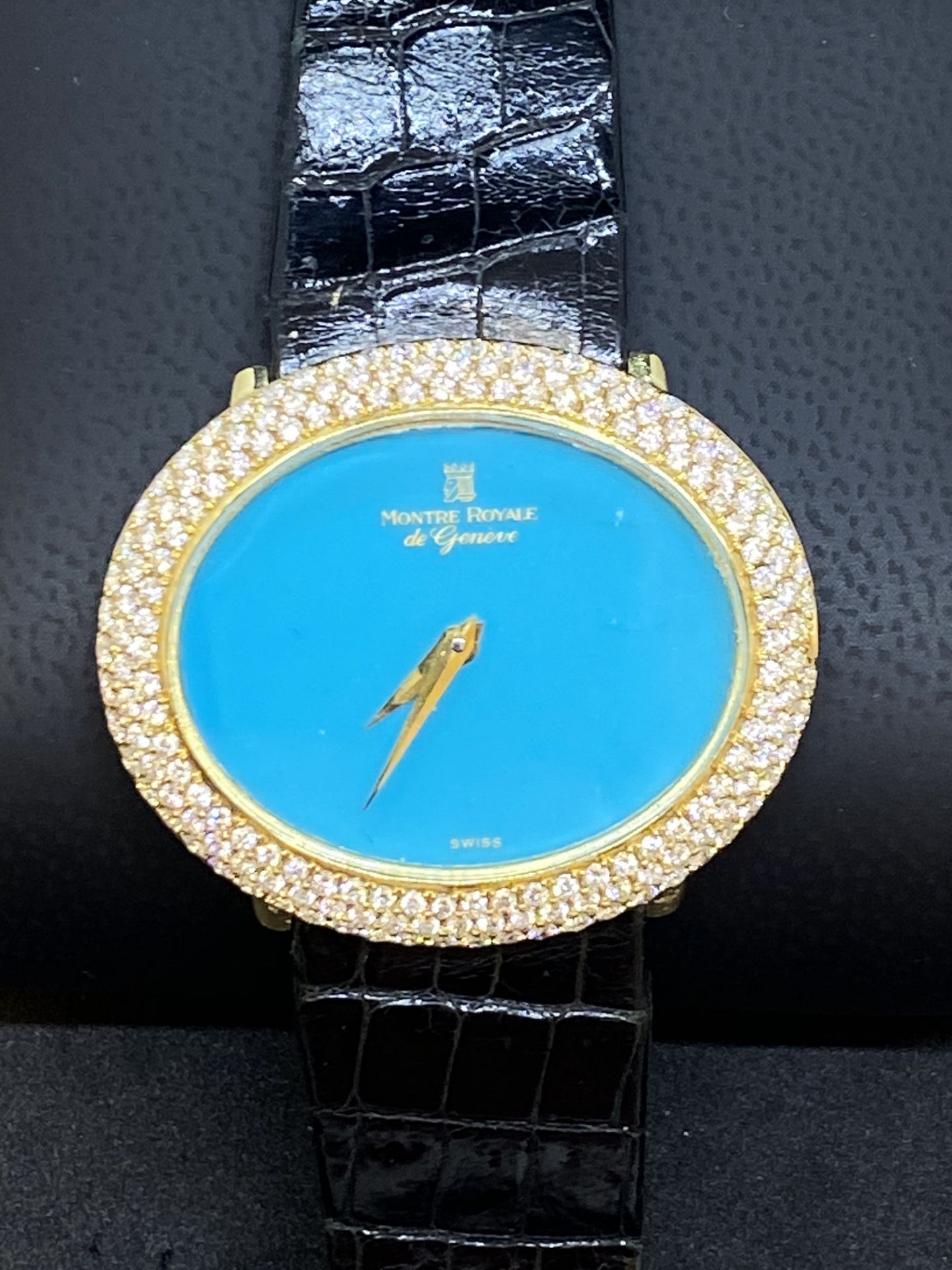 18ct GOLD MONTRE ROYAL LADIES WATCH SET WITH APPROX 4.00cts G/VVS