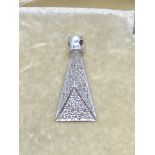 14k White Gold Diamond Encrusted Pendant