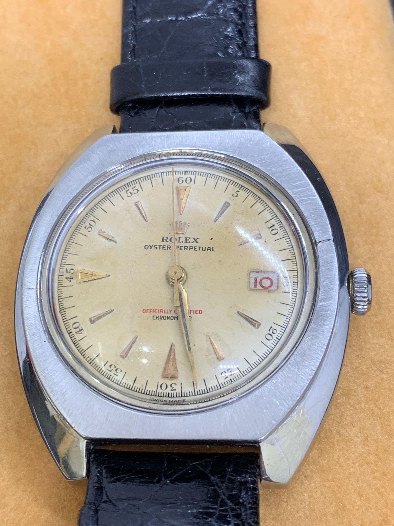Vintage 40mm S/Steel Watch Marked Rolex - Movement checked and verified as Rolex, Automatic