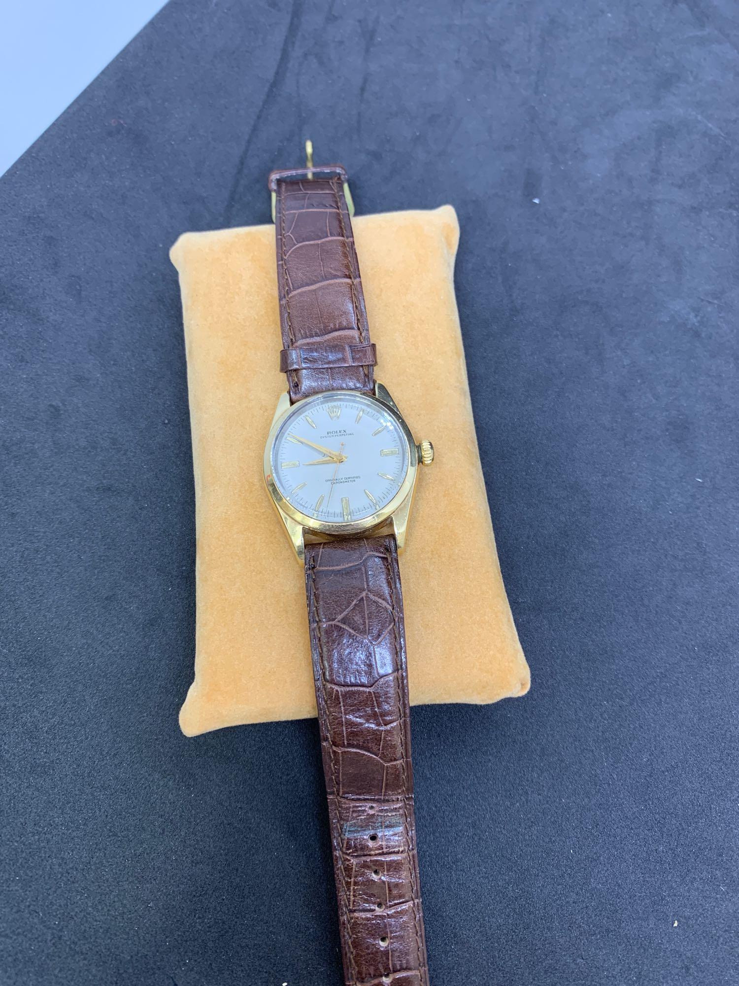 Rolex Watch Gold & Steel 36mm Automatic Leather Strap - Image 2 of 5