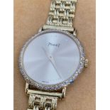 Ladies Piaget Diamond Set 18ct Gold Watch 25mm