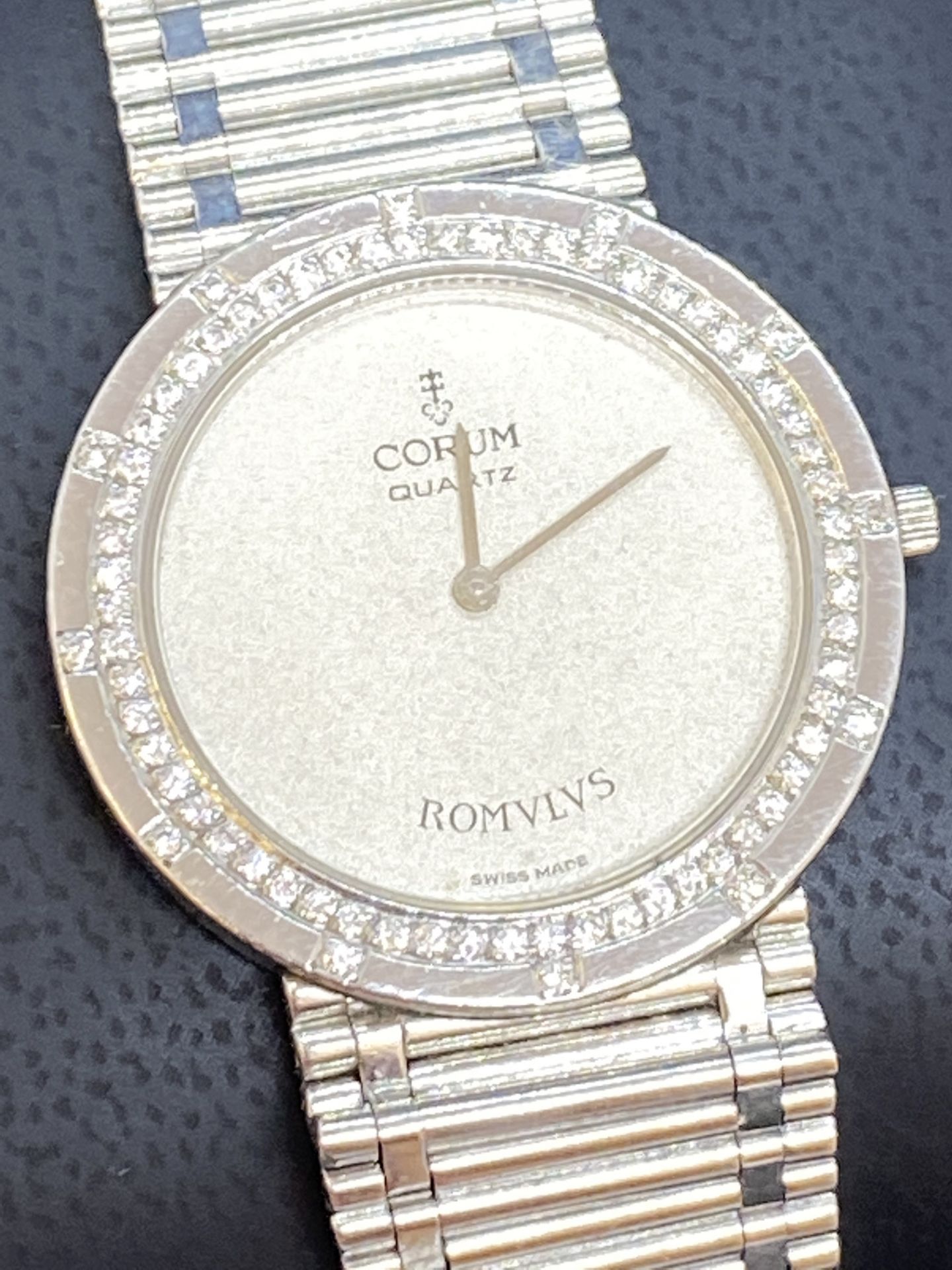 RARE CORUM DIAMOND SET PLATINUM WATCH - Image 3 of 10