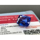 BLUE STONE WITH CARD MARKED SAPPHIRE