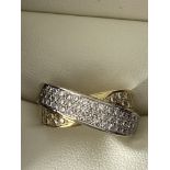 18ct GOLD 1.00ct DIAMOND CROSSOVER RING