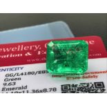 GREEN STONE WITH CARD MARKED EMERALD