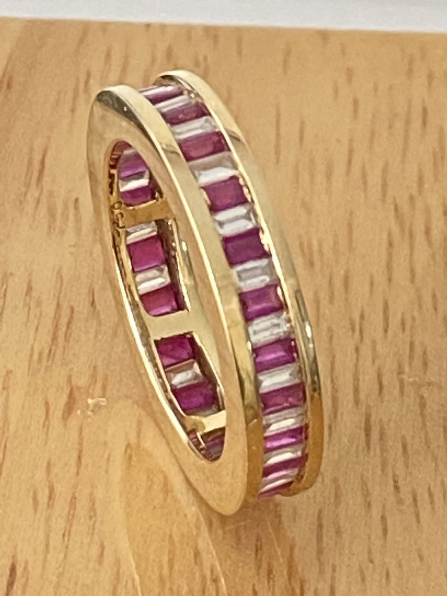 18ct YELLOW GOLD 1.00ct RUBY & 1.00ct DIAMOND FULL ETERNITY RING