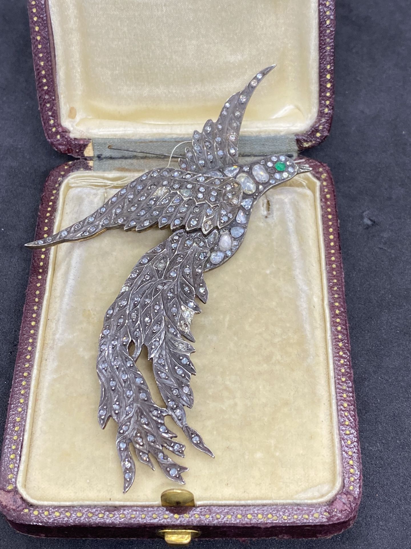 GOLD & SILVER BIRD PENDANT SET WITH ROSE DIAMONDS