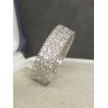 APPROX 2.50ct G/H VS-SI DIAMOND SET FULL ETERNITY RING IN WHITE METAL