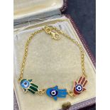 21kt ENAMELLED BRACELET WITH 9ct GOLD CLASP