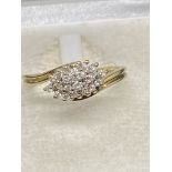 9ct Gold Diamond Cluster Ring