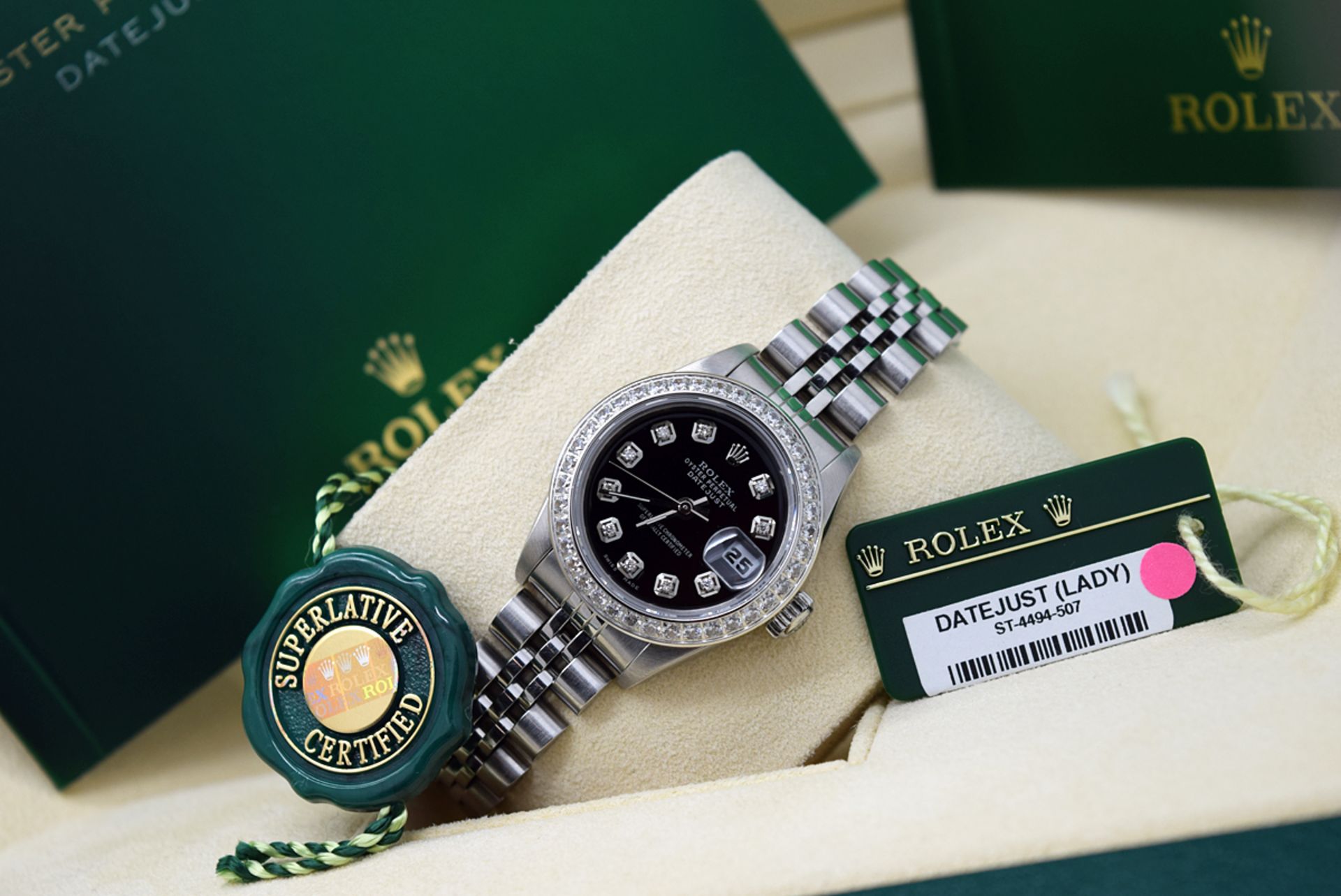 ROLEX DATEJUST 26mm - STAINLESS STEEL with a DIAMOND BLACK DIAL - Image 3 of 9