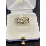 GENTS 9ct GOLD DIAMOND SET RING - 5.4 GRAMS