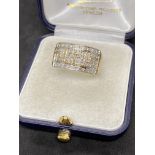 GENTS 9ct GOLD DIAMOND SET RING - 4.5 GRAMS