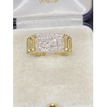 GENTS 9ct GOLD DIAMOND SET RING - 4.7 GRAMS