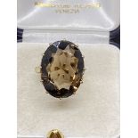 9ct GOLD SMOKEY QUARTZ SET RING