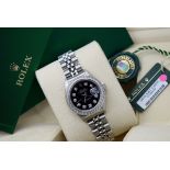 ROLEX DATEJUST 26mm - STAINLESS STEEL with a DIAMOND BLACK DIAL