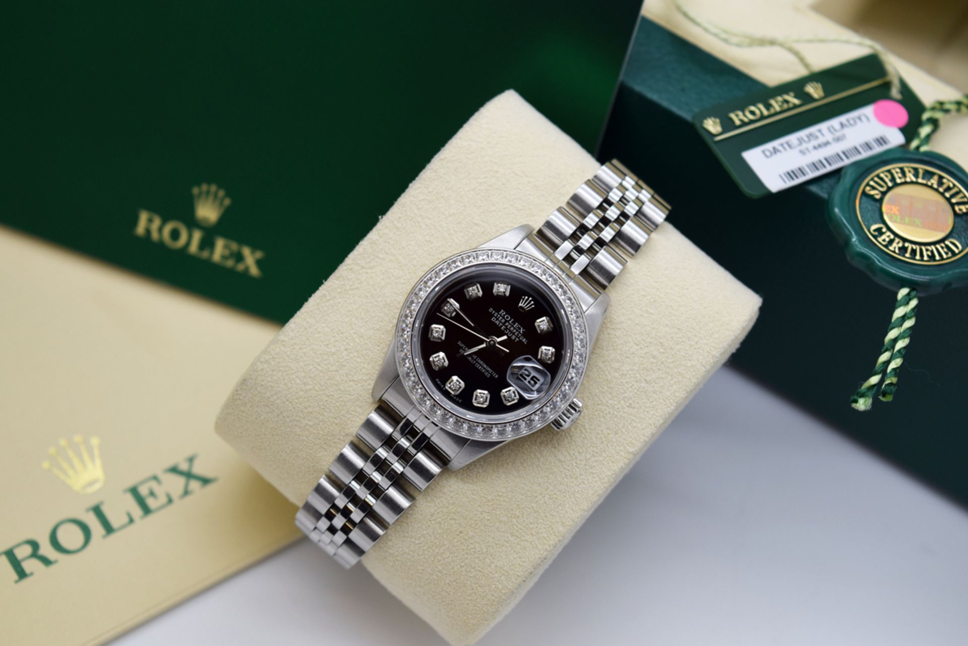 ROLEX LADY DATEJUST (26mm) - STAINLESS STEEL with a DIAMOND BLACK DIAL - Image 9 of 9