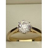 18ct YELLOW GOLD 0.75ct DIAMOND SOLITAIRE RING