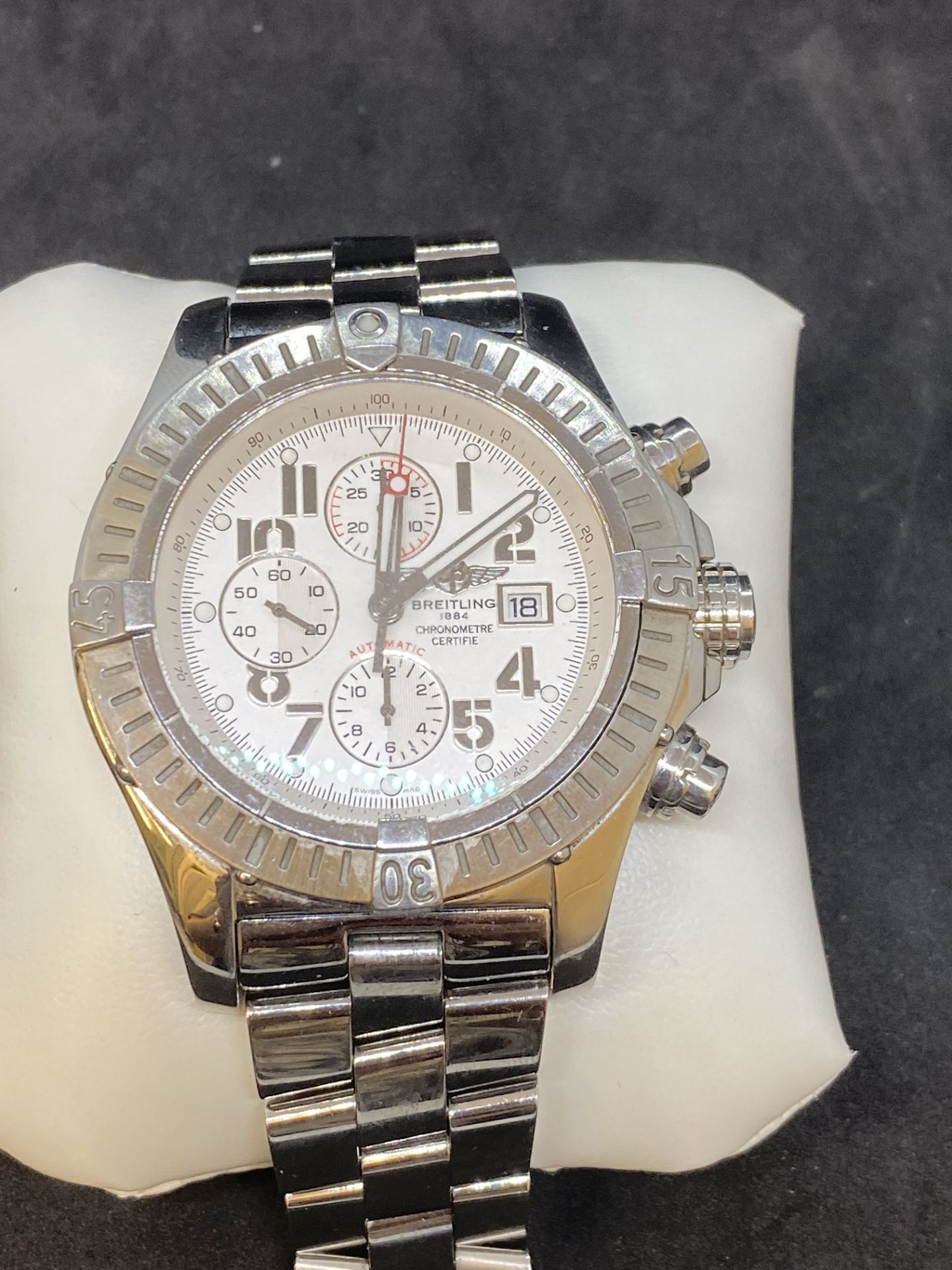 Breitling Super Avenger A13370 Stainless Steel Watch with Box