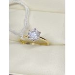 18ct YELLOW GOLD 1.30ct DIAMOND SOLITAIRE RING