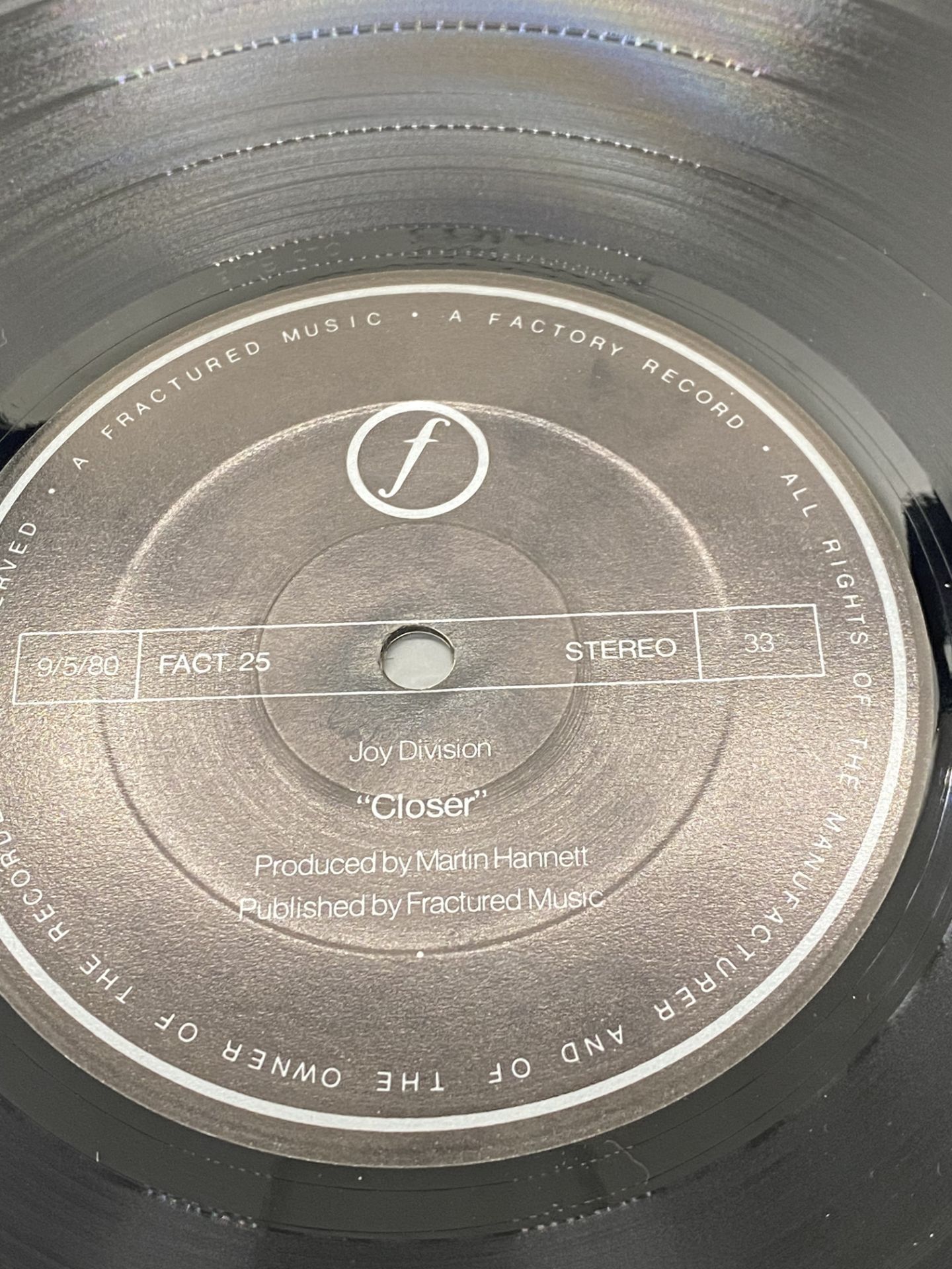 JOY DIVISION - CLOSER ALBUM - FROM PRIVATE COLLECTION - Image 5 of 11