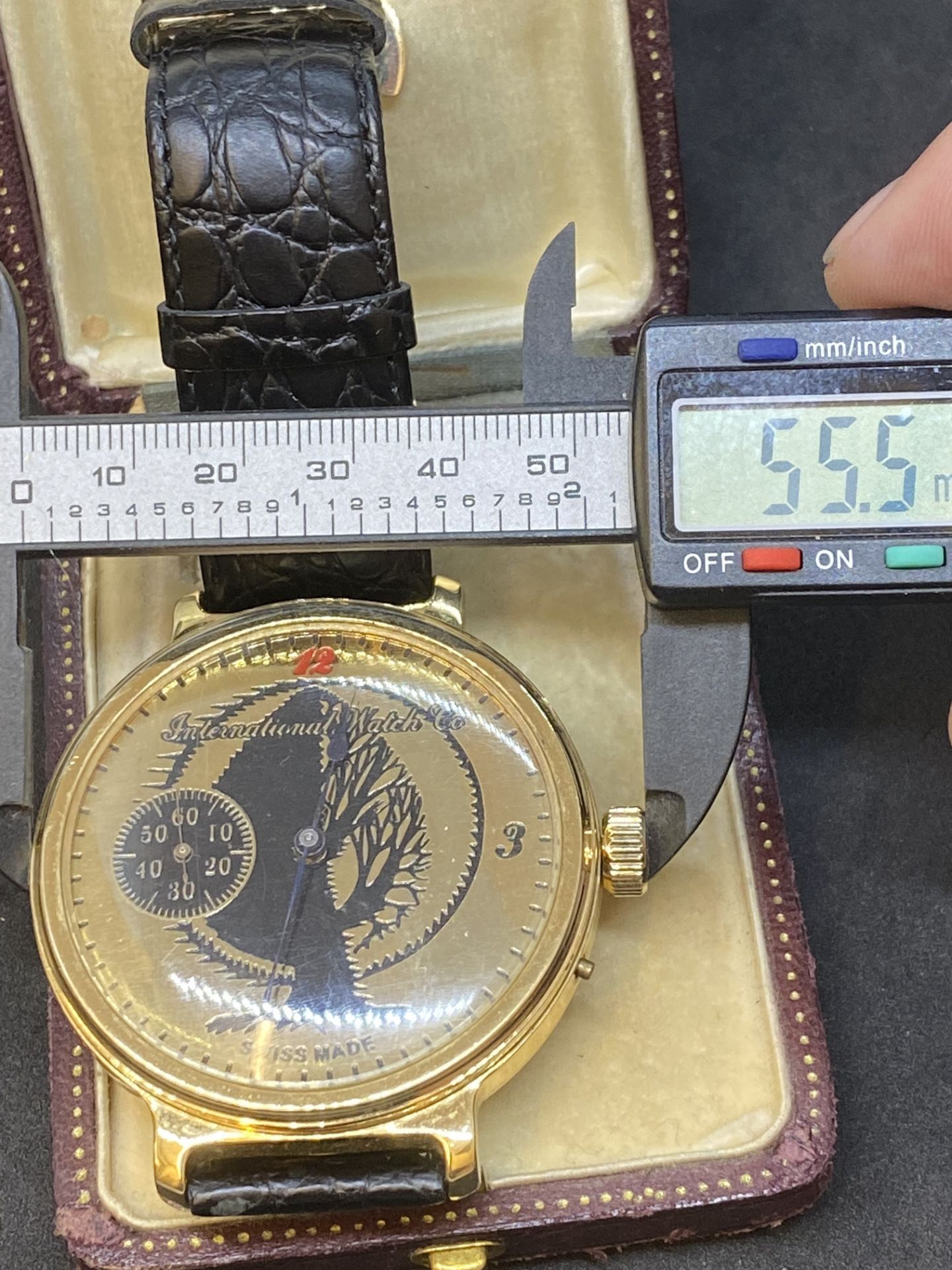 55mm LARGE WATCH MARKED IWC AND SWISS - Image 2 of 8