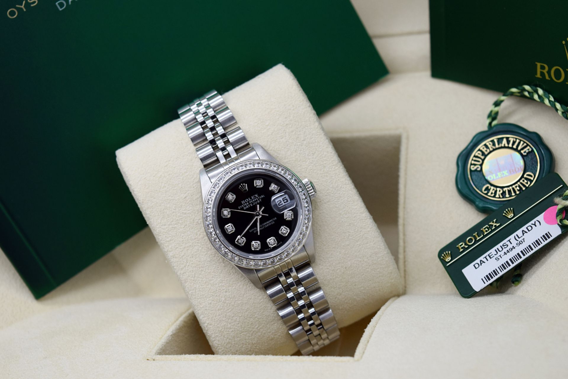 ROLEX LADY DATEJUST (26mm) - STAINLESS STEEL with a DIAMOND BLACK DIAL - Image 6 of 9