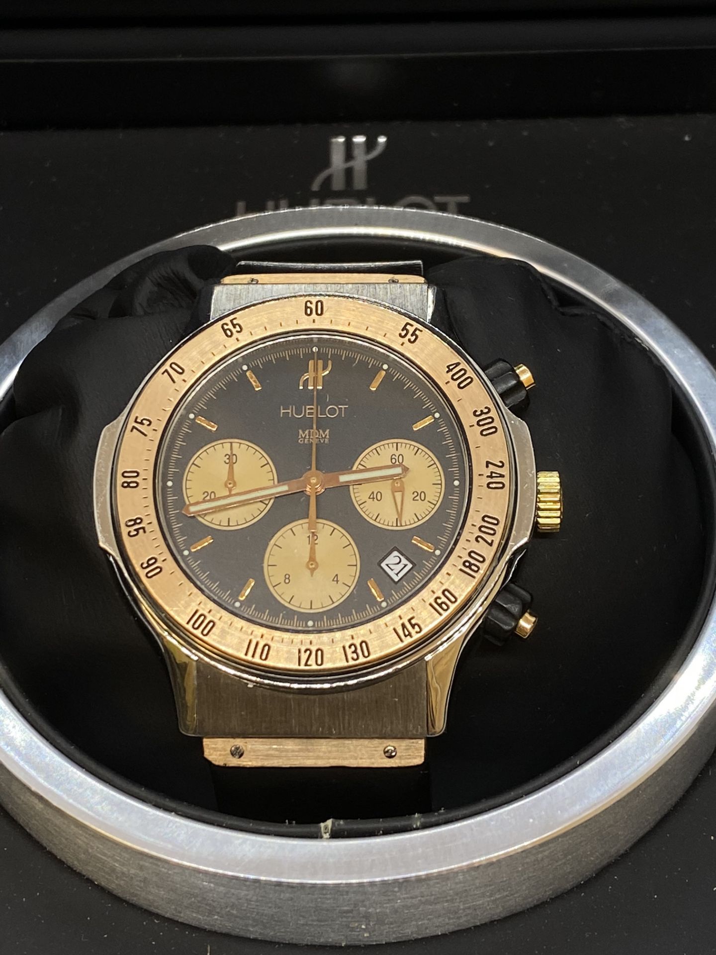 42mm HUBLOT SUPER B CHRONOGRAPH STAINLESS STEEL/18K ROSE GOLD 1920.7 WITH BOX & AUTHENTICITY CARD - Image 10 of 16