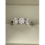 2.00ct 3 x STONE DIAMOND RING SET IN PLATINUM 950