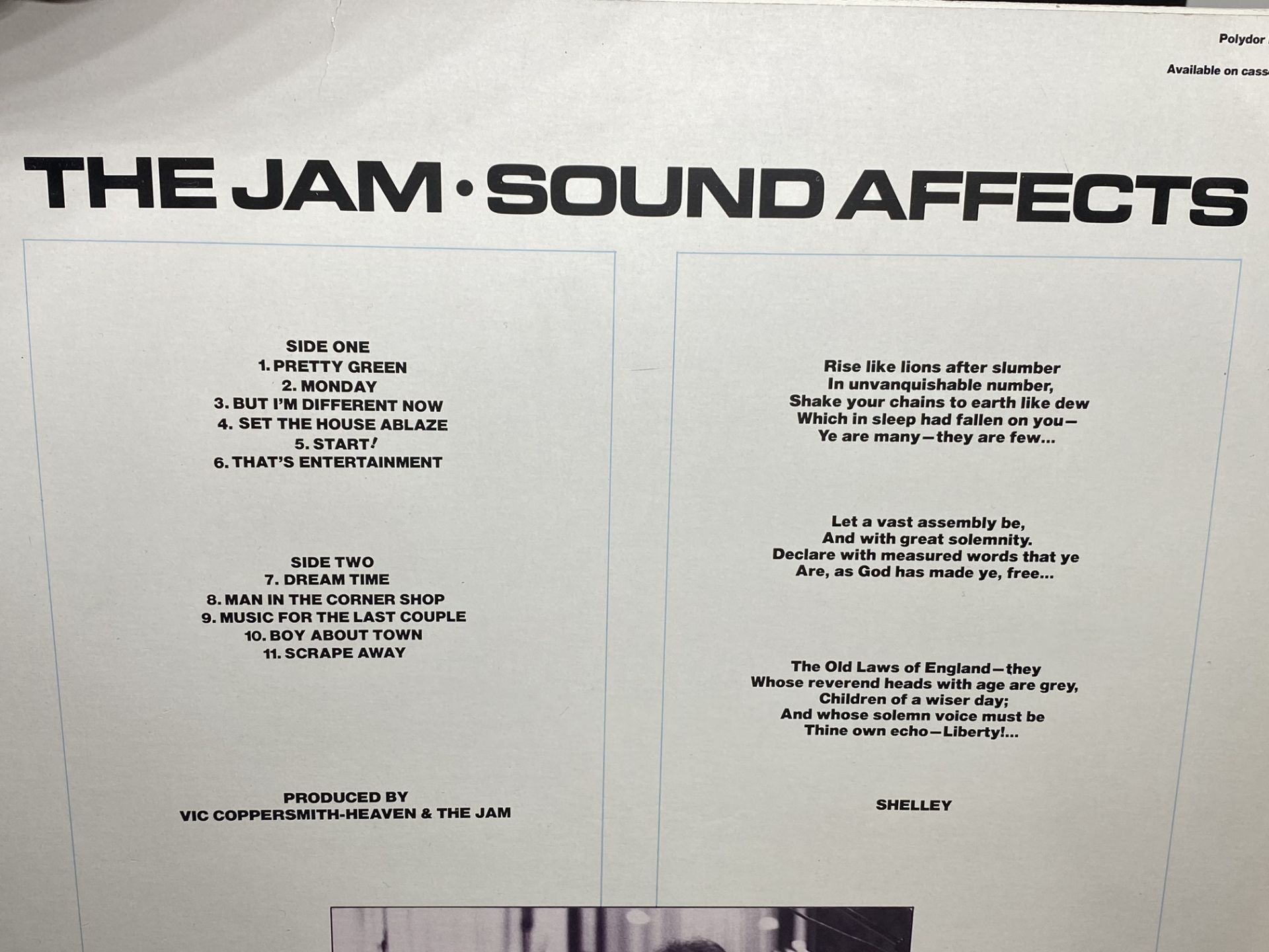 THE JAM - SOUNDS AFFECTS ALBUM - FROM PRIVATE COLLECTION - Image 6 of 14