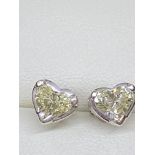 18ct WHITE GOLD 1.30ct HEART SHAPED DIAMOND EARRINGS