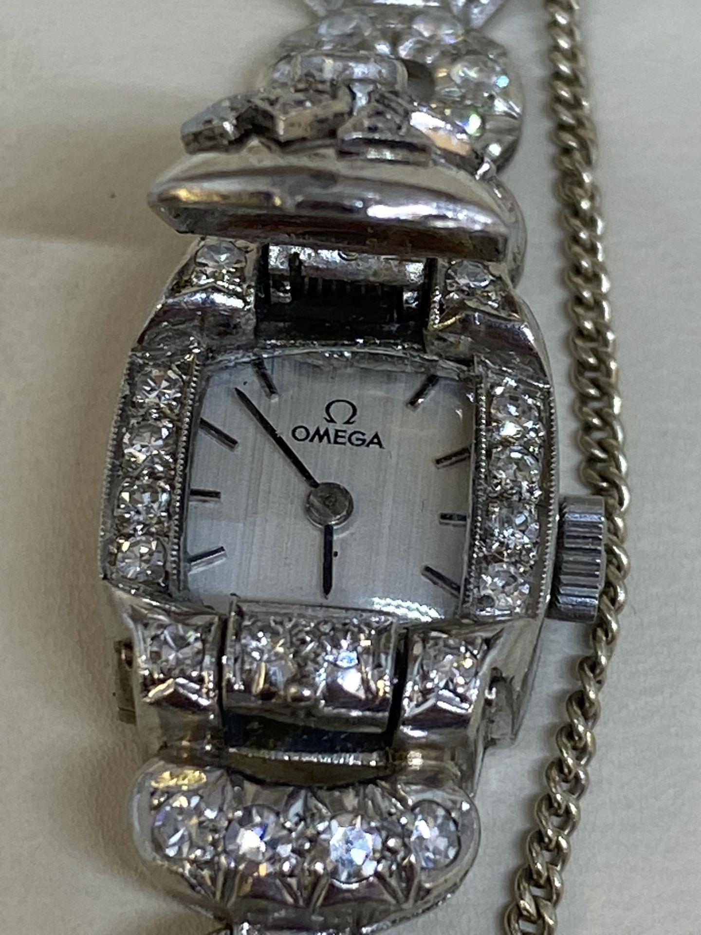 PLATINUM DIAMOND COCKTAIL OMEGA WATCH