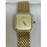 18ct GOLD CHOPARD DIAMOND SET WATCH 54 GRAMS