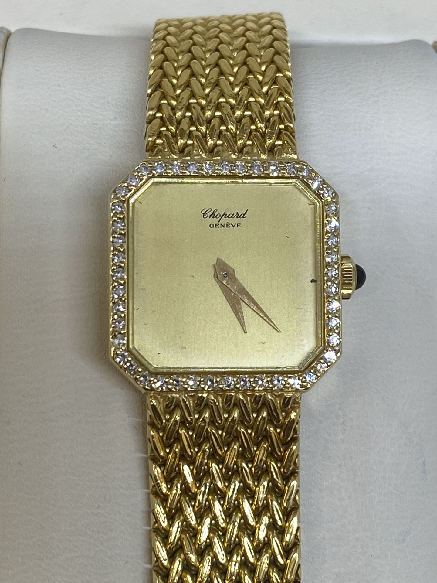 18ct GOLD CHOPARD DIAMOND SET WATCH 54 GRAMS