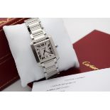 Cartier Tank (Mens Model) - 2302 / W51002Q3 - Stainless Steel - Roman Numeral Dial