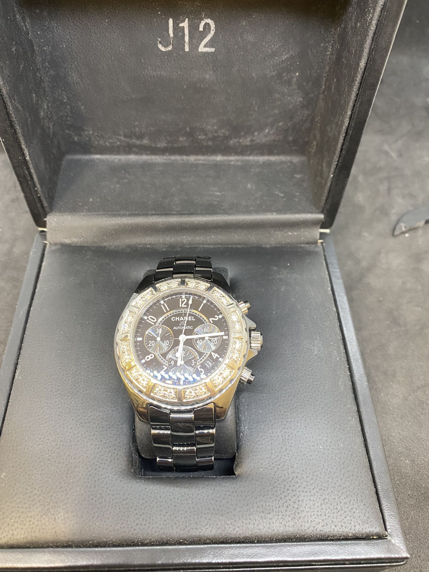 CHANEL J12 DIAMOND SET CERAMIC AUTOMATIC WATCH WITH BOX - Image 3 of 13