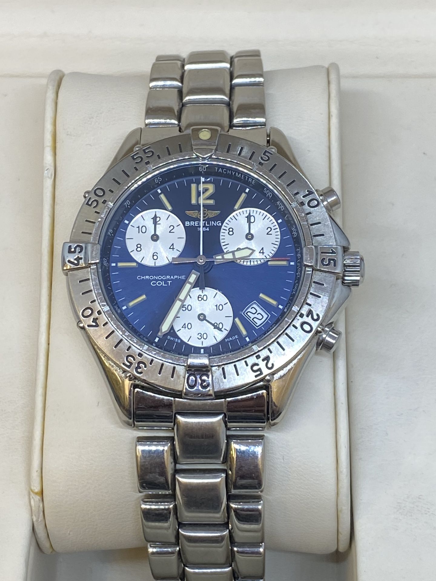 BREITLING CHRONOGRAPH STAINLESS STEEL WATCH