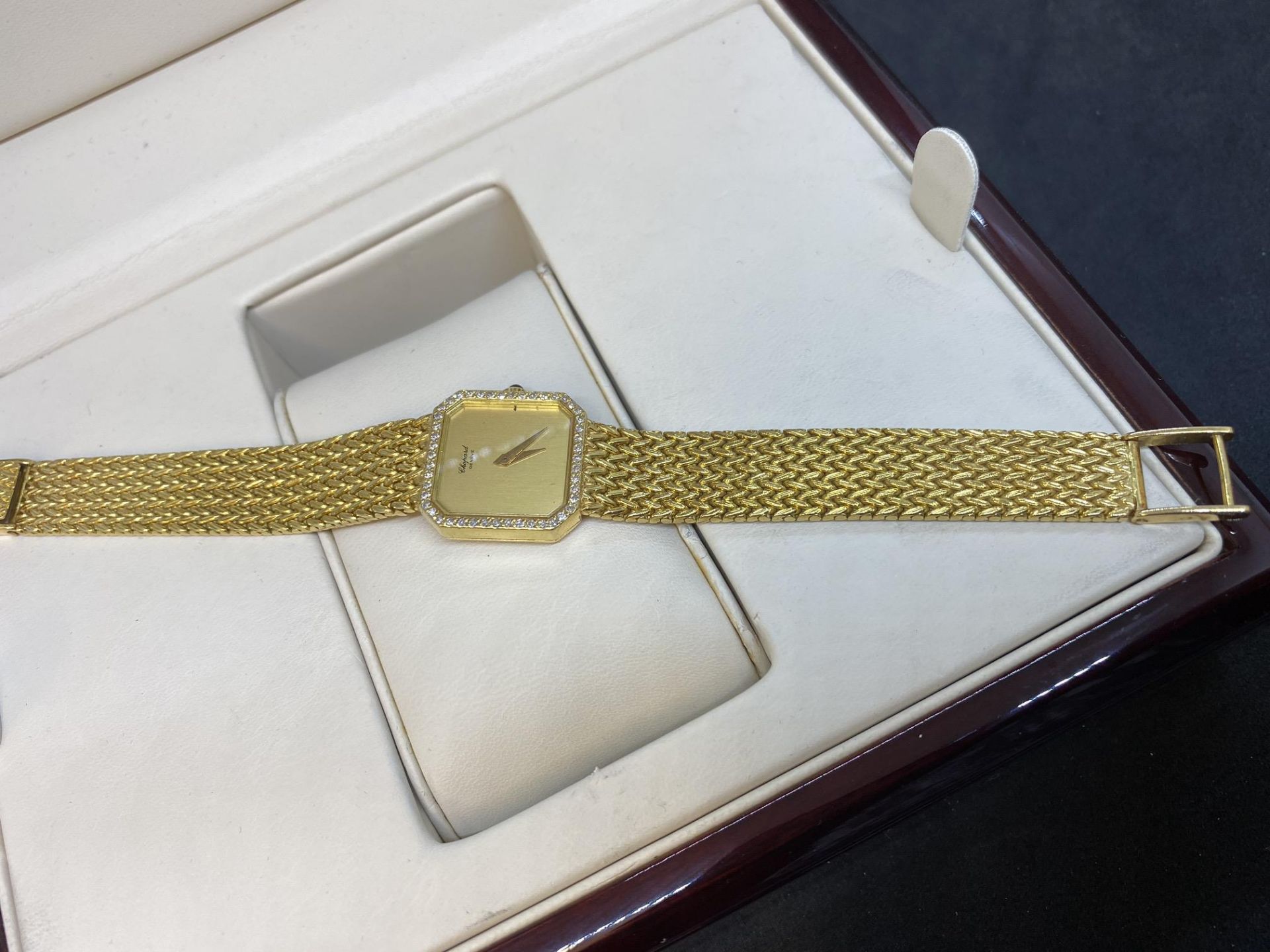 18ct GOLD CHOPARD DIAMOND SET WATCH 54 GRAMS - Image 4 of 8