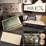 Rolex parts/ paraphernalia & collectable items (+ New TAG Heuer dealer tray)