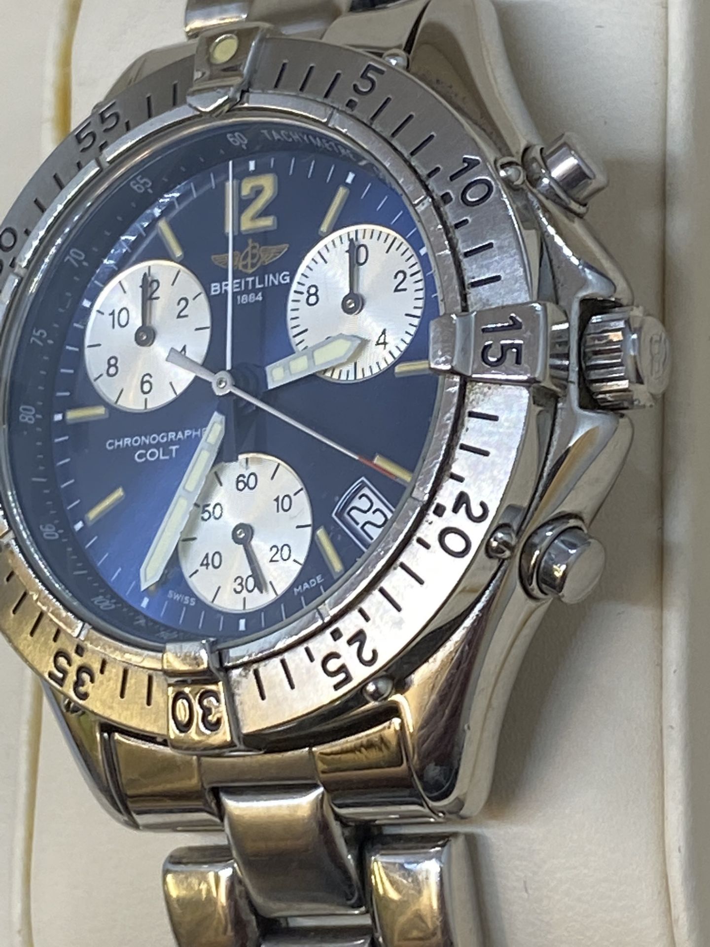 BREITLING CHRONOGRAPH STAINLESS STEEL WATCH - Image 3 of 13