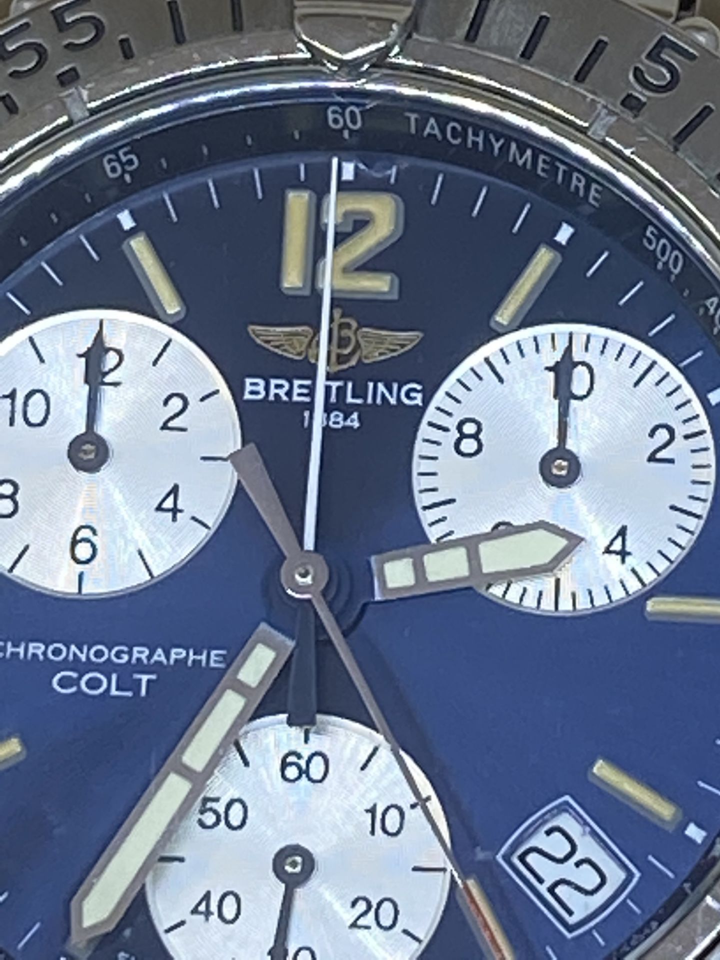 BREITLING CHRONOGRAPH STAINLESS STEEL WATCH - Image 4 of 13