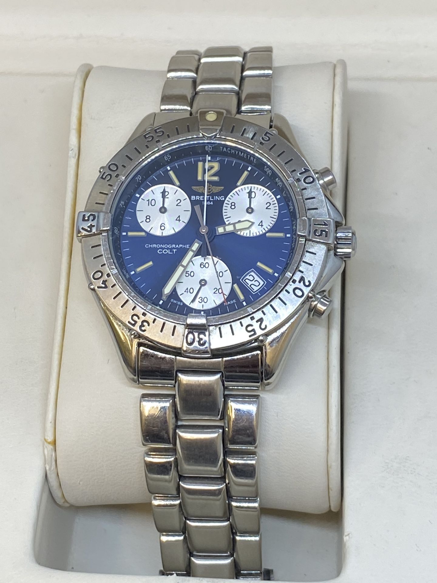 BREITLING CHRONOGRAPH STAINLESS STEEL WATCH - Image 5 of 13