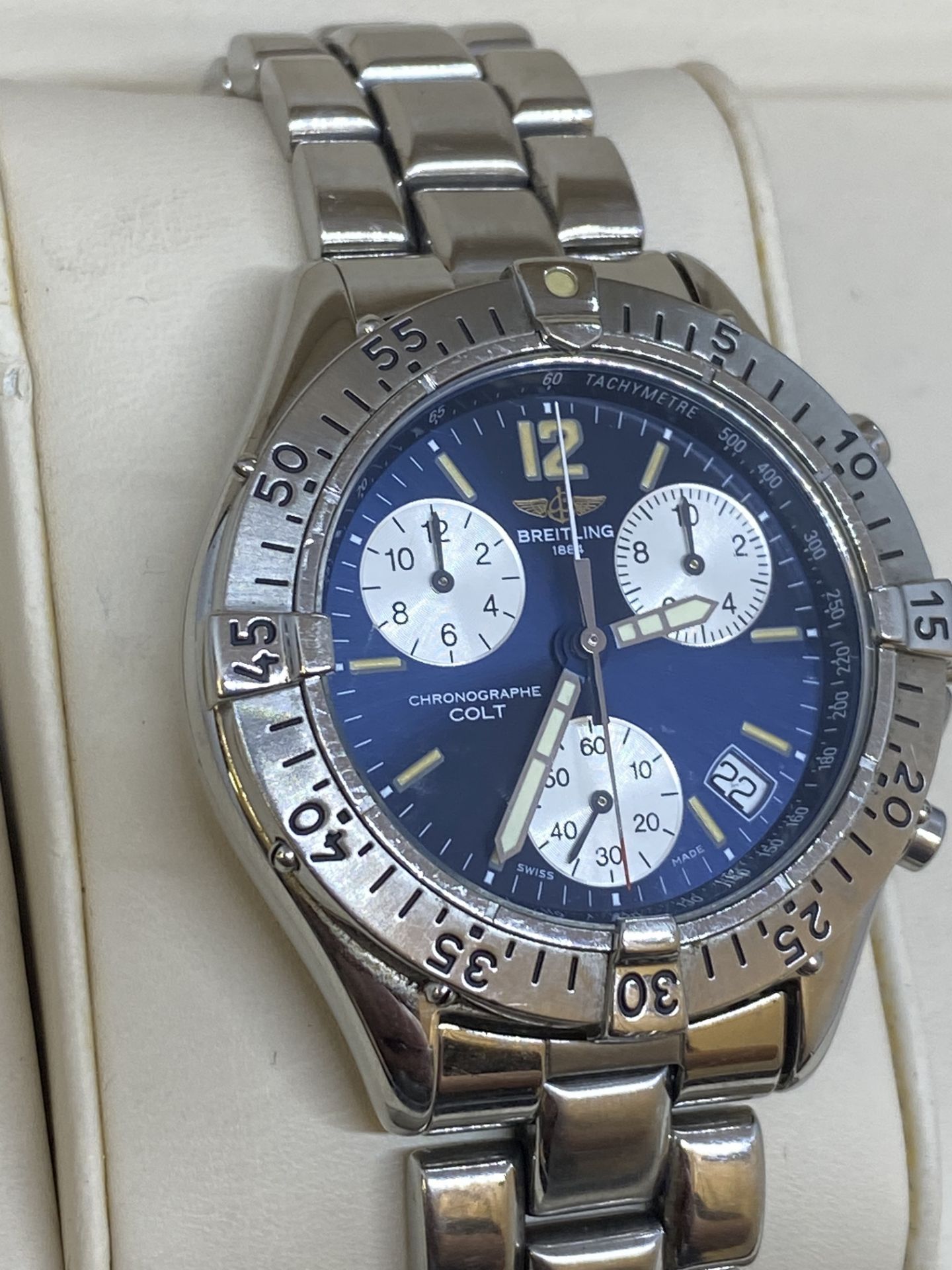 BREITLING CHRONOGRAPH STAINLESS STEEL WATCH - Image 6 of 13