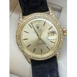 ROLEX 18ct GOLD WATCH SET WITH DIAMONDS