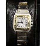 STEEL & 18ct GOLD CARTIER SANTOS LADIES WATCH