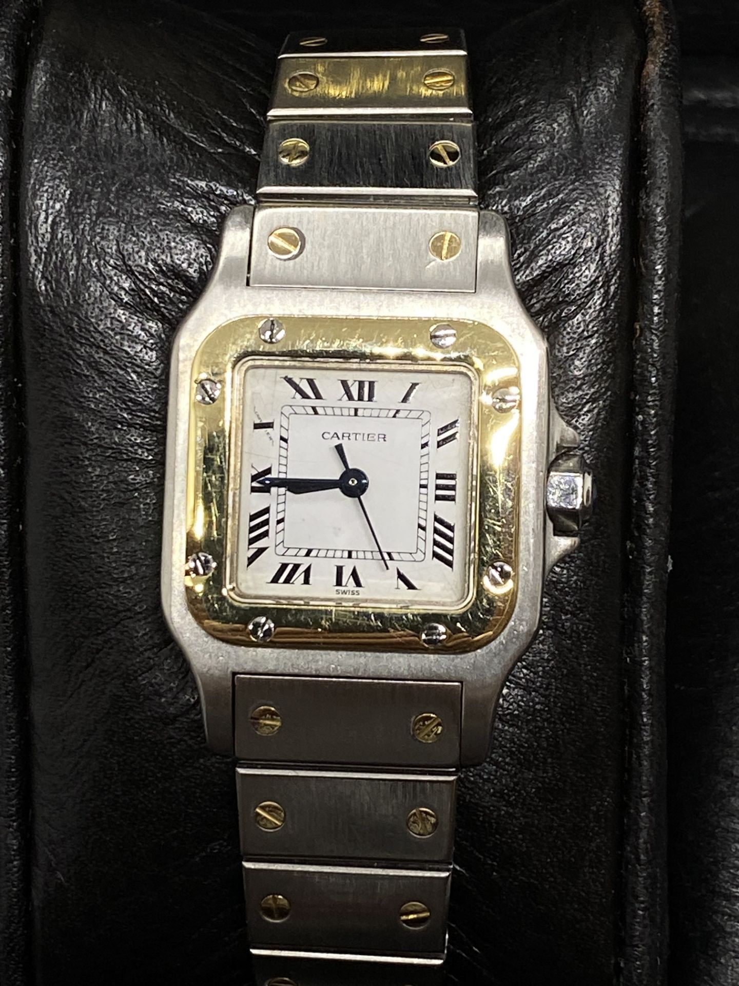 STEEL & 18ct GOLD CARTIER SANTOS LADIES WATCH