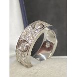 18ct WHITE DIAMOND RING MARKED CARTIER