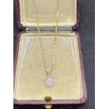 9ct GOLD DIAMOND PENDANT WITH 9ct GOLD CHAIN