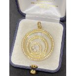 CHOPARD STYLE FLOATING 4.50ct DIAMOND PENDANT 18ct GOLD - 25 GRAMS